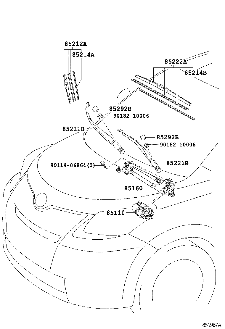 TOYOTA 85222-52180 - Klaasipuhastaja kumm onlydrive.pro