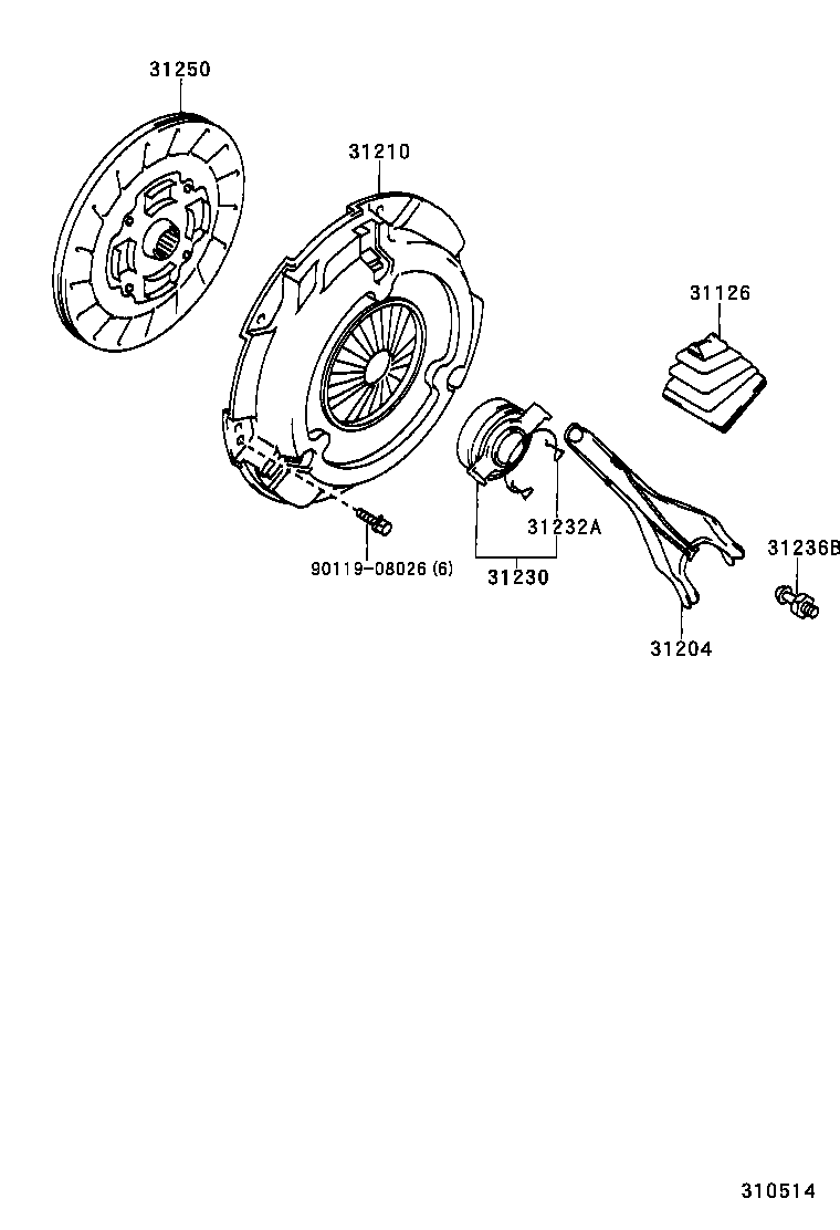 TOYOTA 31250-10120 - Clutch Disc onlydrive.pro