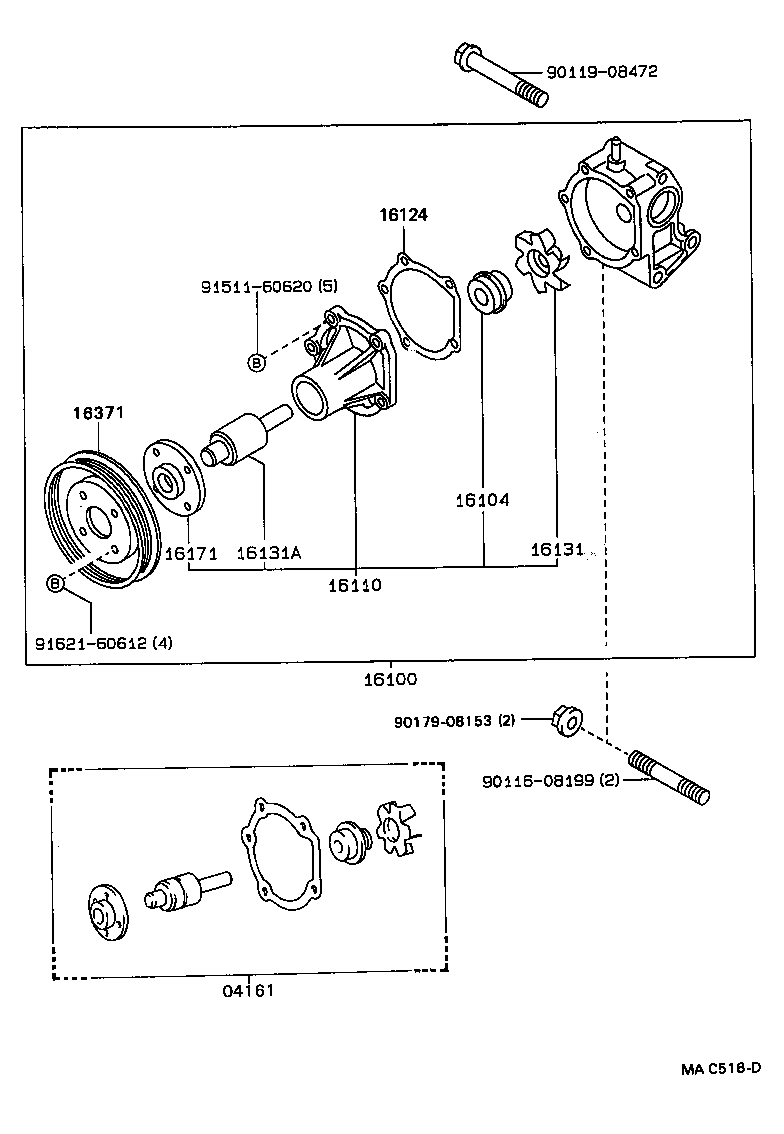 TOYOTA 16100-19225 - Water Pump onlydrive.pro