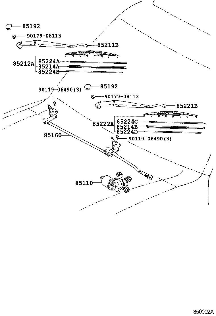 TOYOTA 85212-60090 - Stikla tīrītāja slotiņa onlydrive.pro