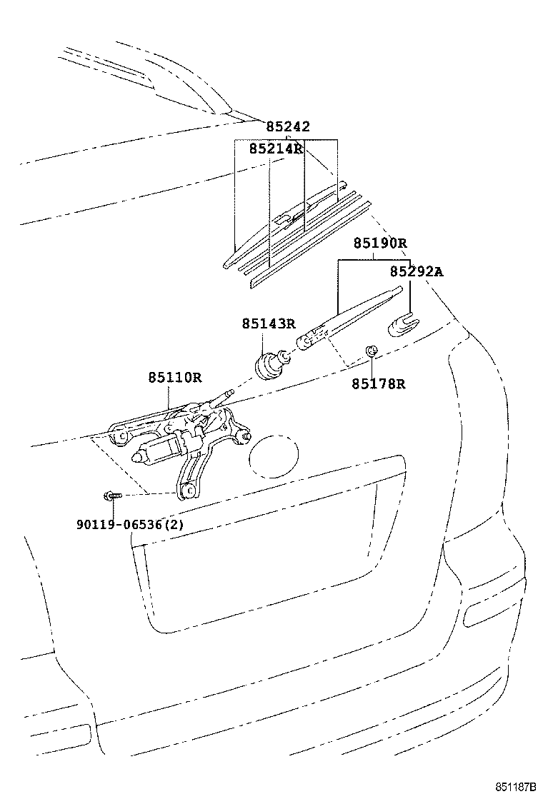 TOYOTA 85242-05080 - Stikla tīrītāja slotiņa onlydrive.pro