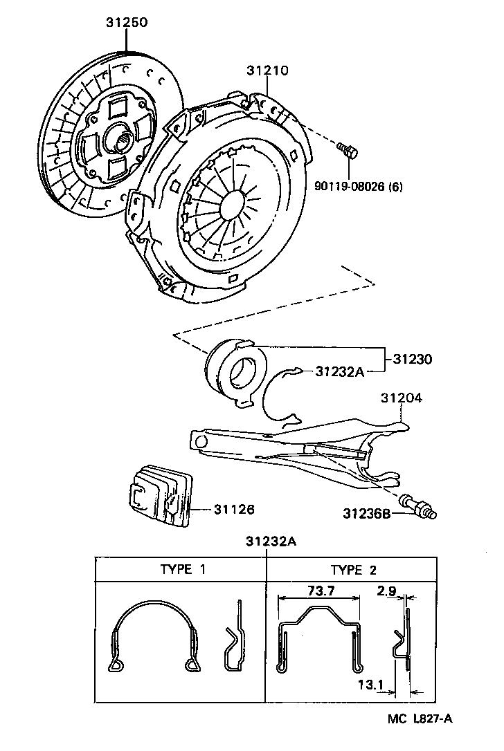 TOYOTA 31230-20190 - Clutch Release Bearing onlydrive.pro