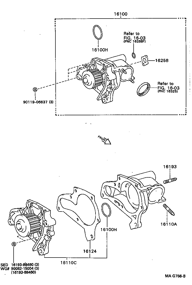 TOYOTA 16110-79025 - Water Pump onlydrive.pro