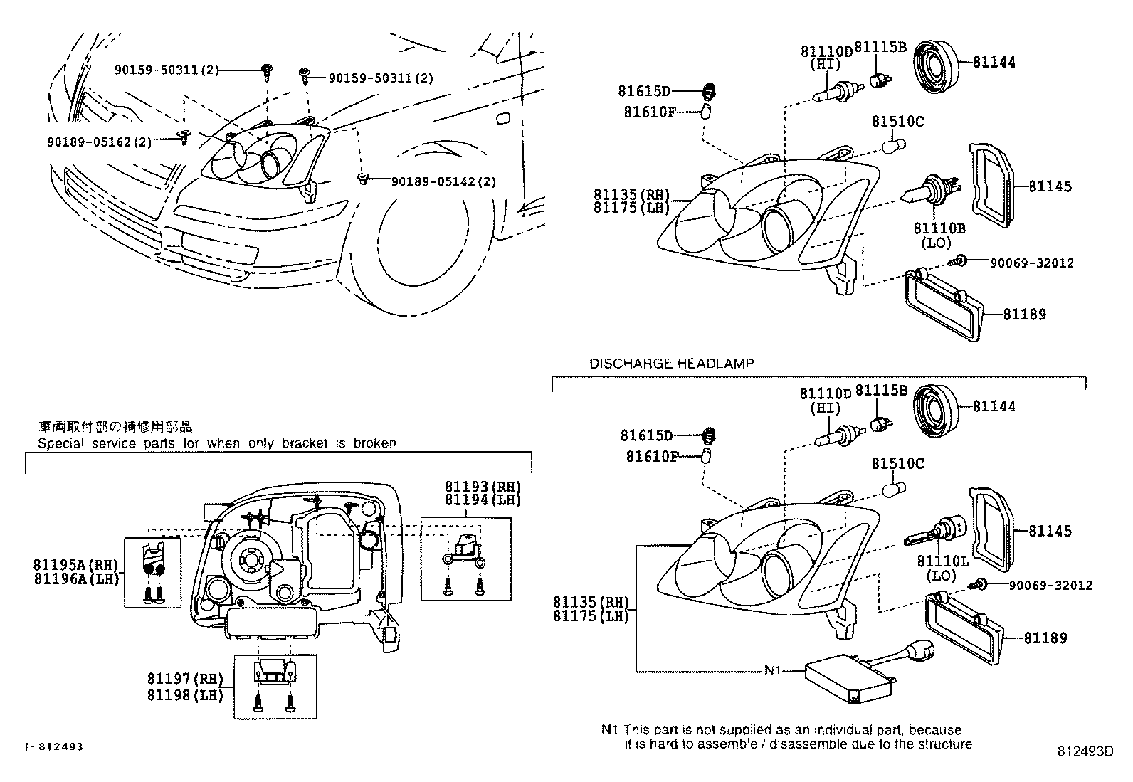 TOYOTA 90981-WD005 - Headlamp: 02 pcs. onlydrive.pro