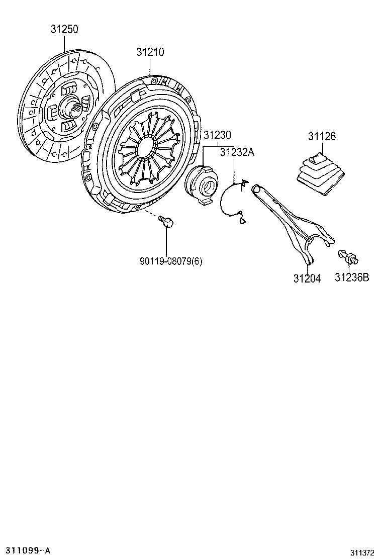 TOYOTA 31250-12460 - Clutch Disc onlydrive.pro