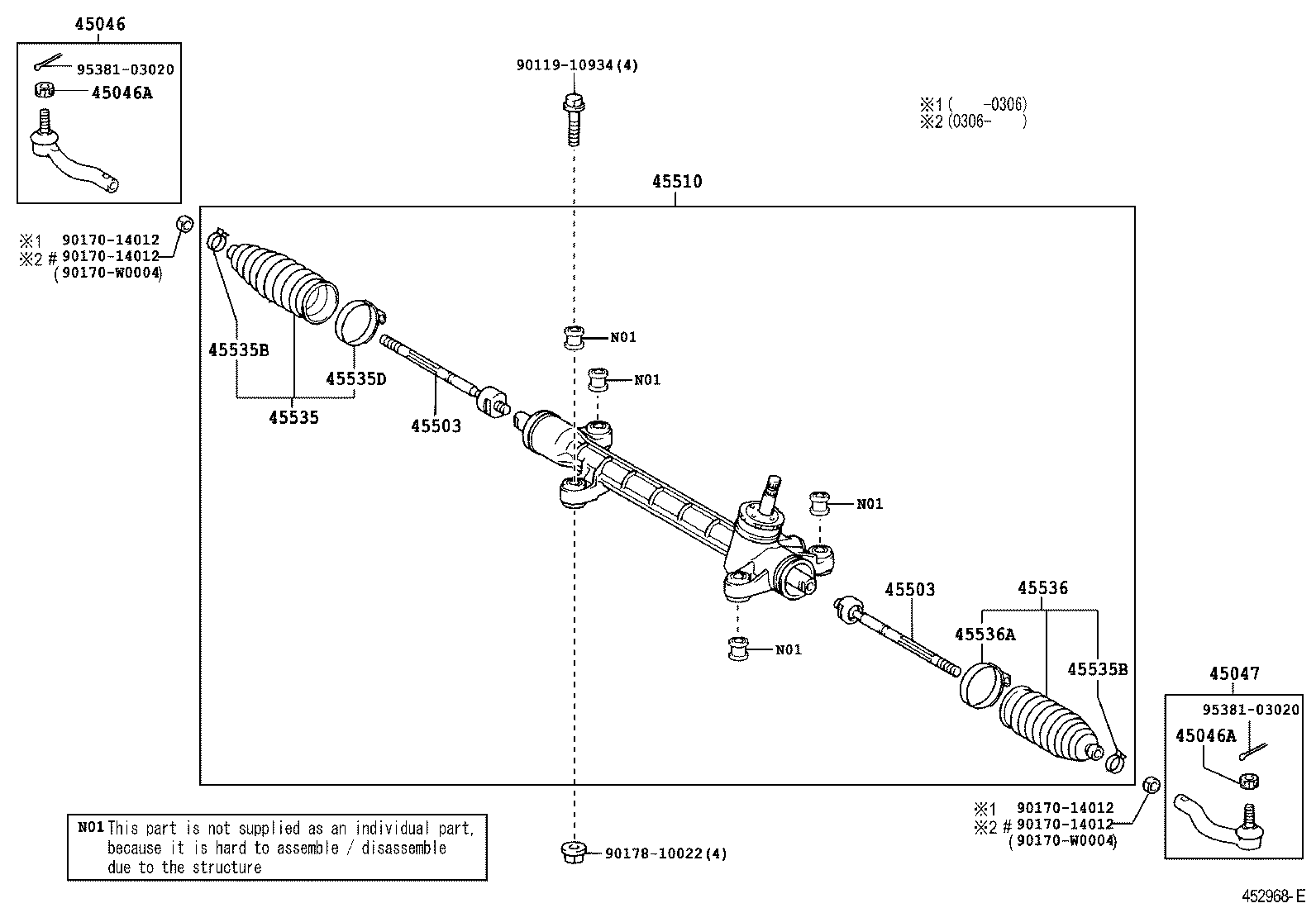 TOYOTA 45503-02080 - Vidinė skersinė vairo trauklė onlydrive.pro