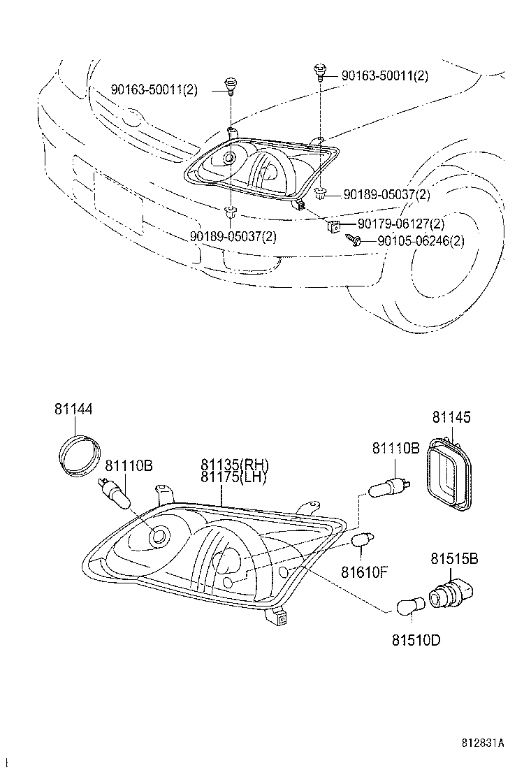 TOYOTA 90080-81097 - Lemputė, rūko žibintas onlydrive.pro