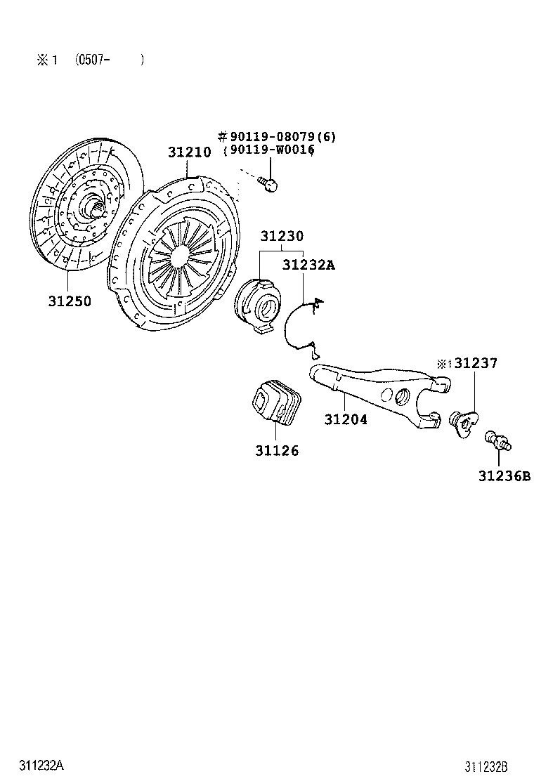 TOYOTA 31250-05070 - Clutch Disc onlydrive.pro