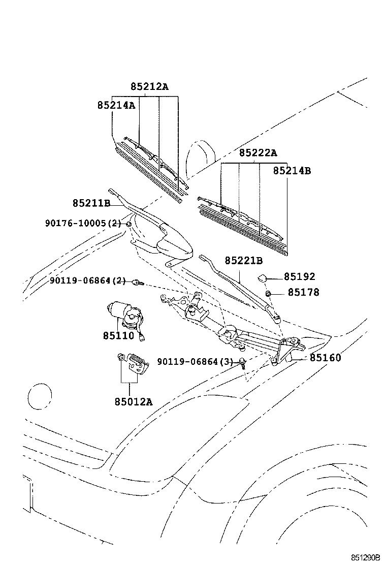 TOYOTA 8521247020 - Stikla tīrītāja slotiņa onlydrive.pro