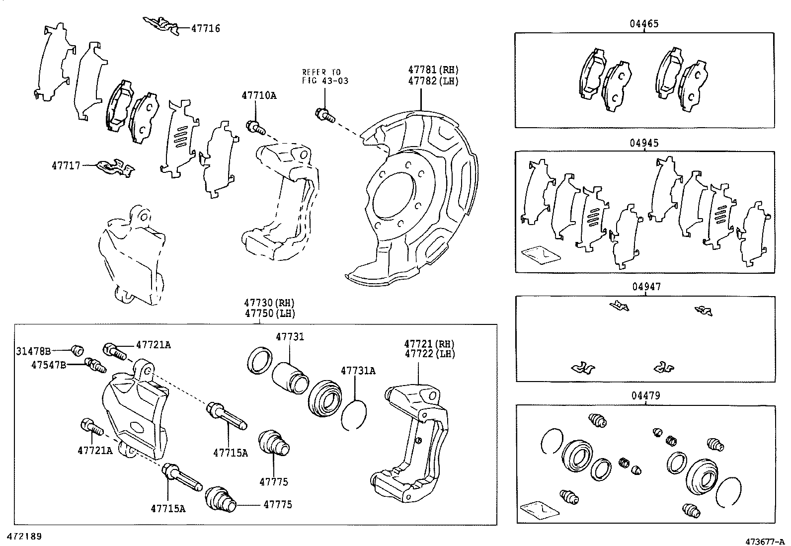 TOYOTA 0446547050 - Brake Pad Set, disc brake onlydrive.pro