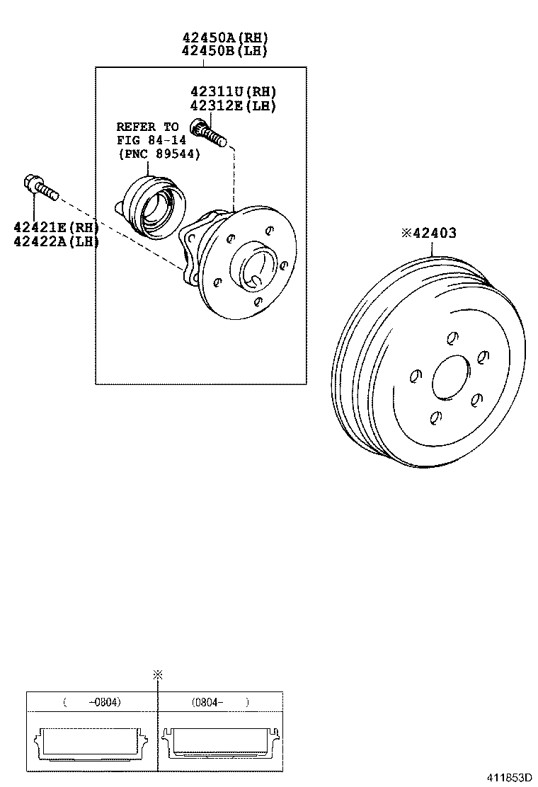 TOYOTA 42450-47030 - Rato guolio komplektas onlydrive.pro