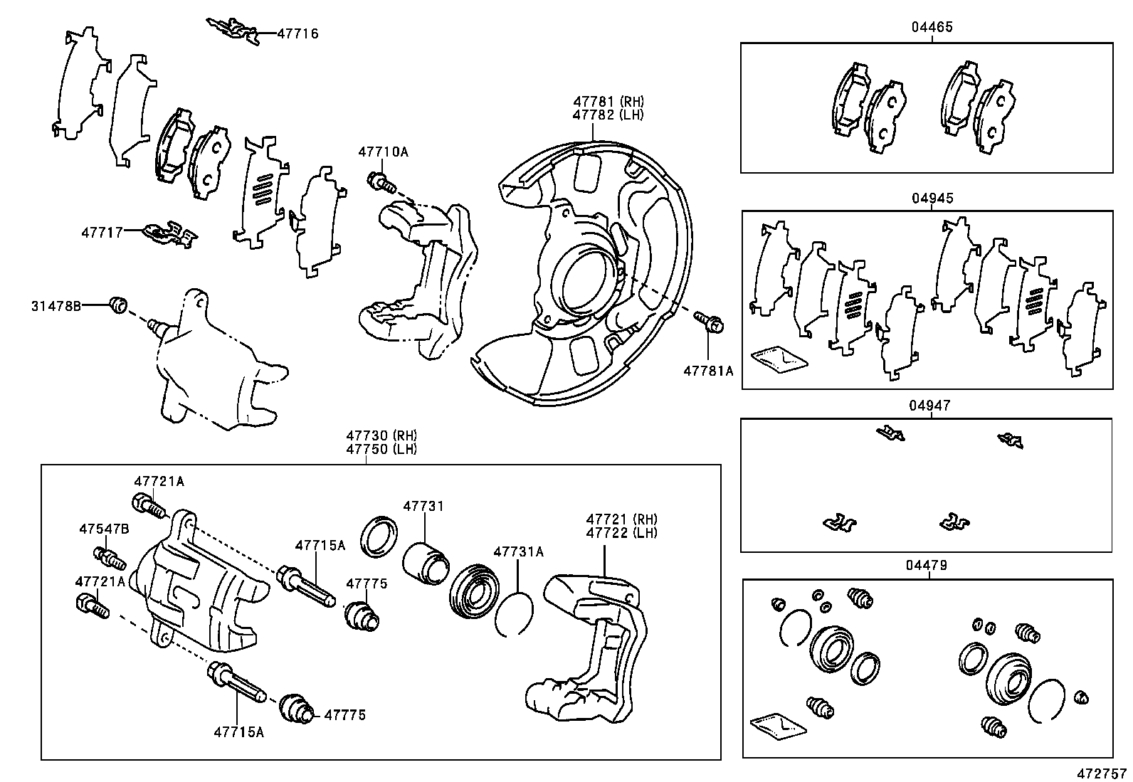 TOYOTA 04465-13050 - Brake Pad Set, disc brake onlydrive.pro