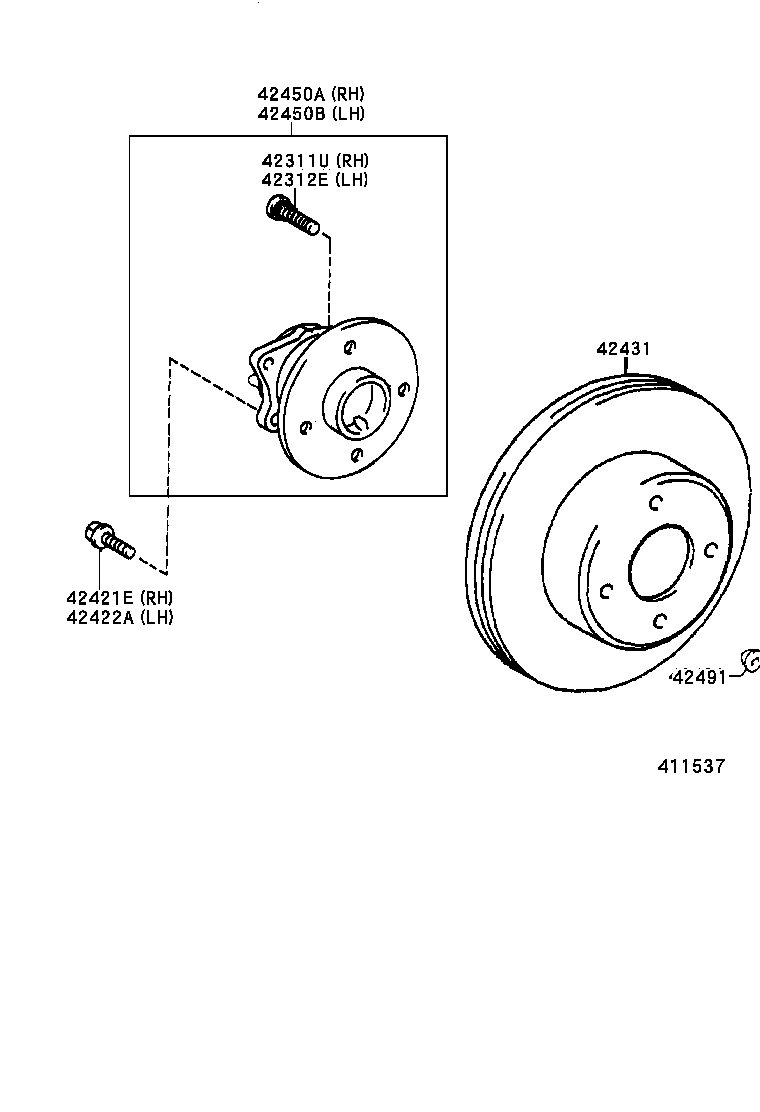 TOYOTA 42450-12080 - Bearing Kit, wheel hub onlydrive.pro