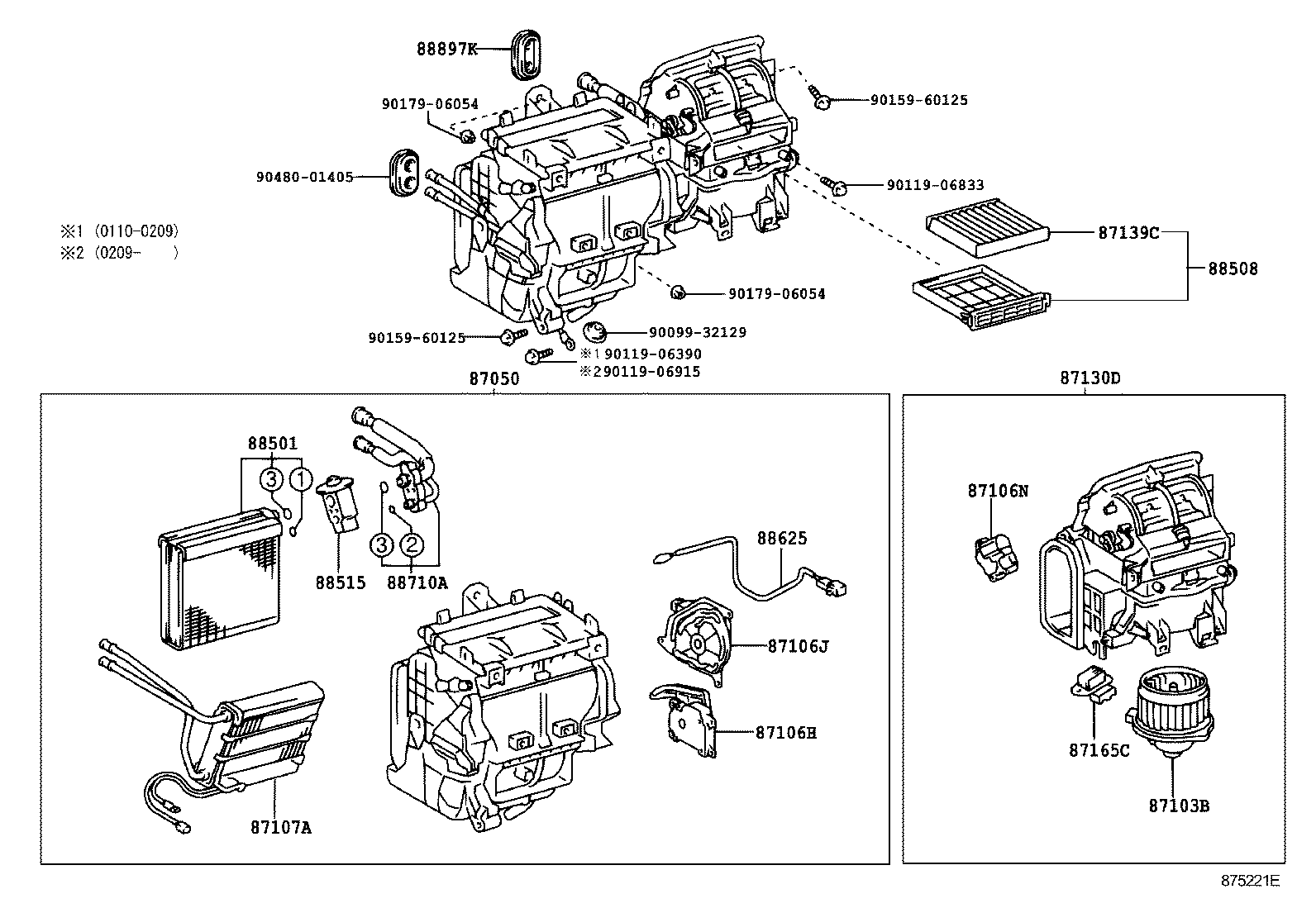 TOYOTA 88501-12450 - Evaporator, air conditioning onlydrive.pro