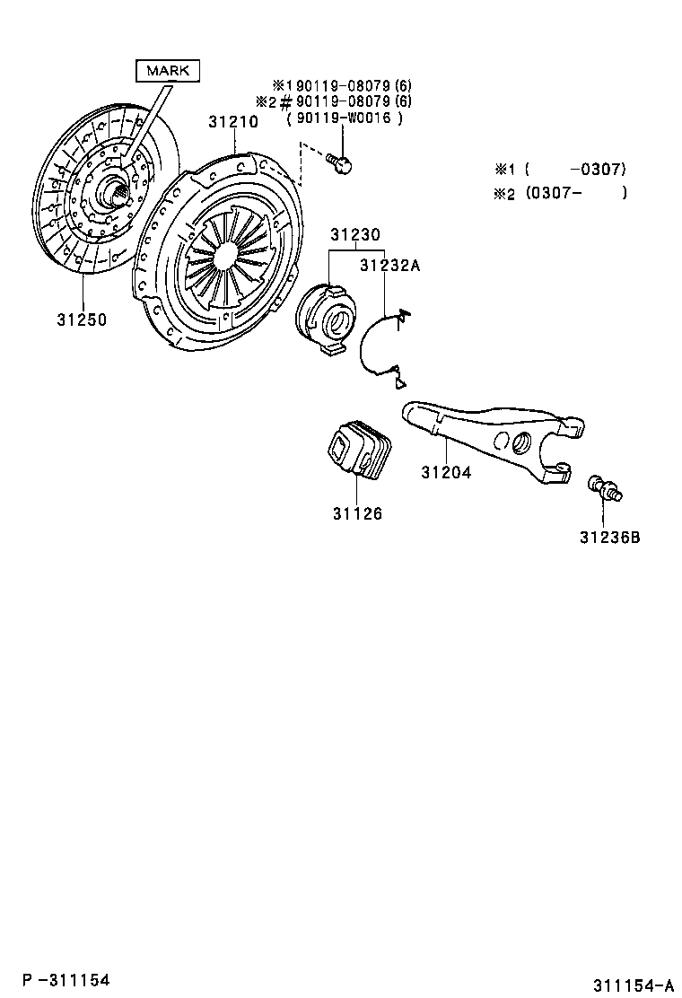 TOYOTA 31250-05110 - Clutch Disc onlydrive.pro