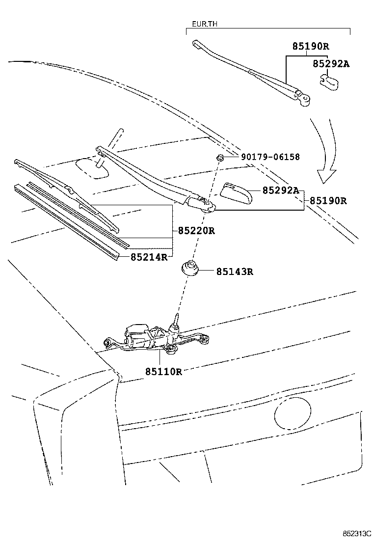 TOYOTA 85214-50061 - Stikla tīrītāja slotiņa onlydrive.pro