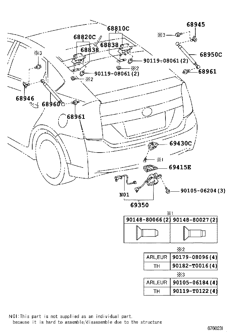 TOYOTA 68960-0W531 - Gas Spring, boot, cargo area onlydrive.pro