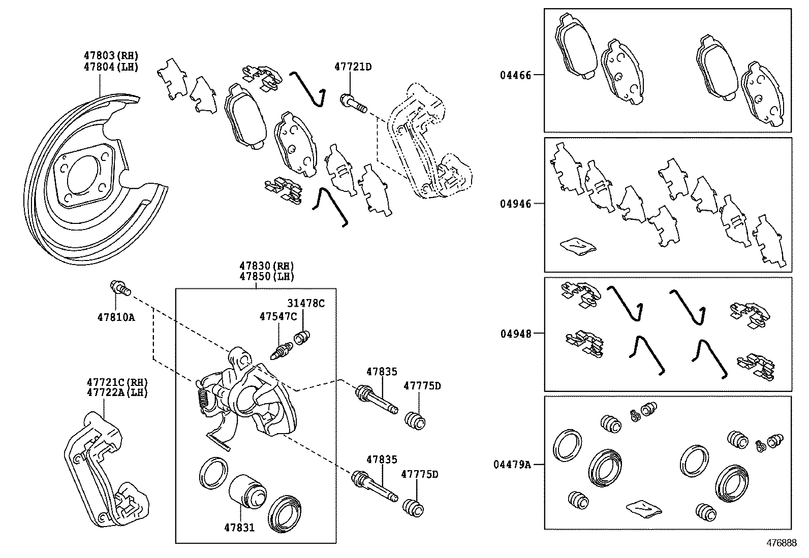 TOYOTA 0446647061 - Brake Pad Set, disc brake onlydrive.pro