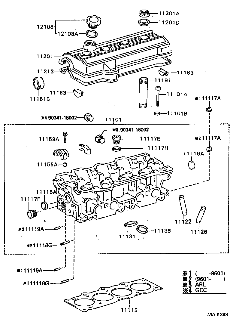 TOYOTA 11115-74110 - Gasket, cylinder head onlydrive.pro