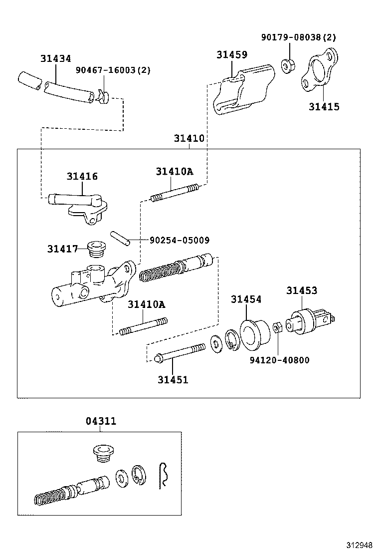 TOYOTA 04311 12110 - Repair Kit, clutch master cylinder onlydrive.pro