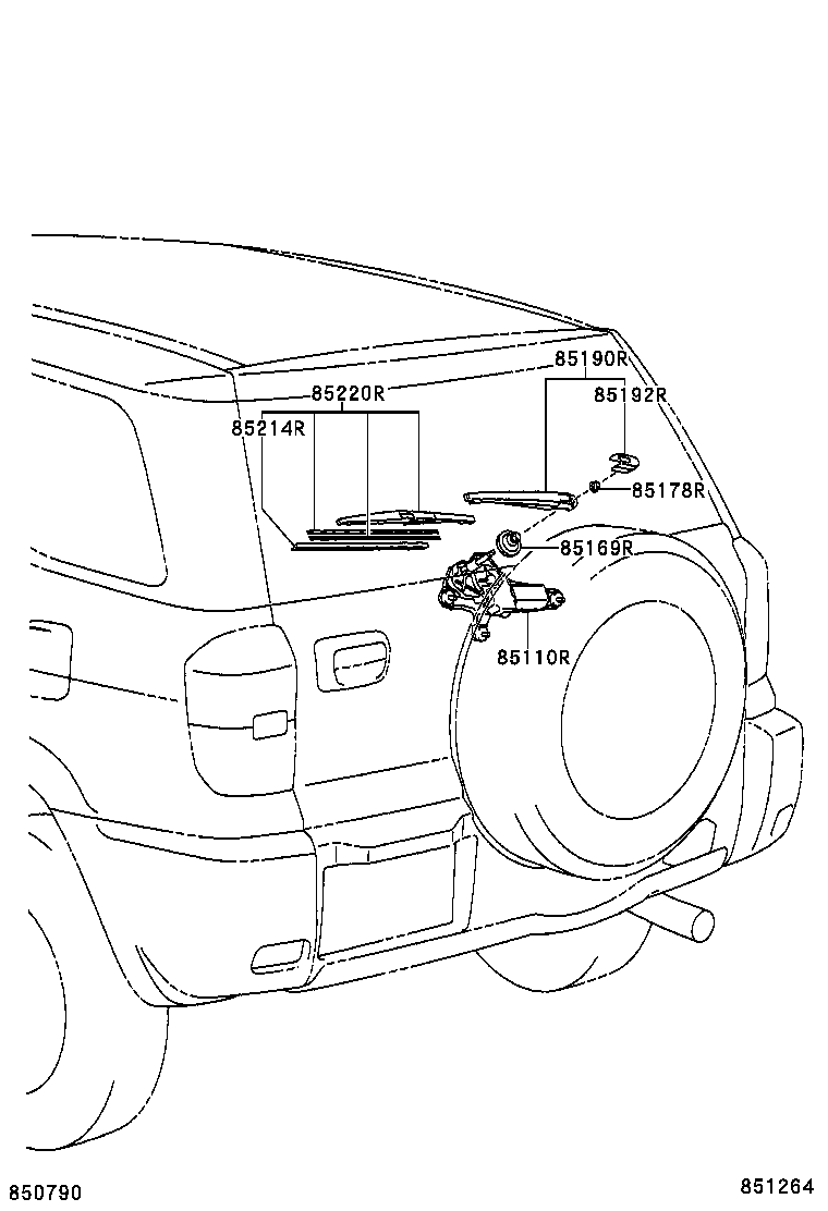 TOYOTA 85242-42020 - Rear wiper: 01 pcs. onlydrive.pro