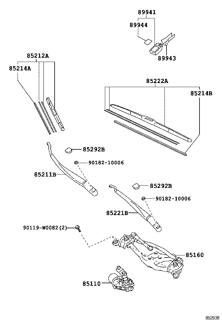 TOYOTA 85214-02340 - Stikla tīrītāja slotiņa onlydrive.pro