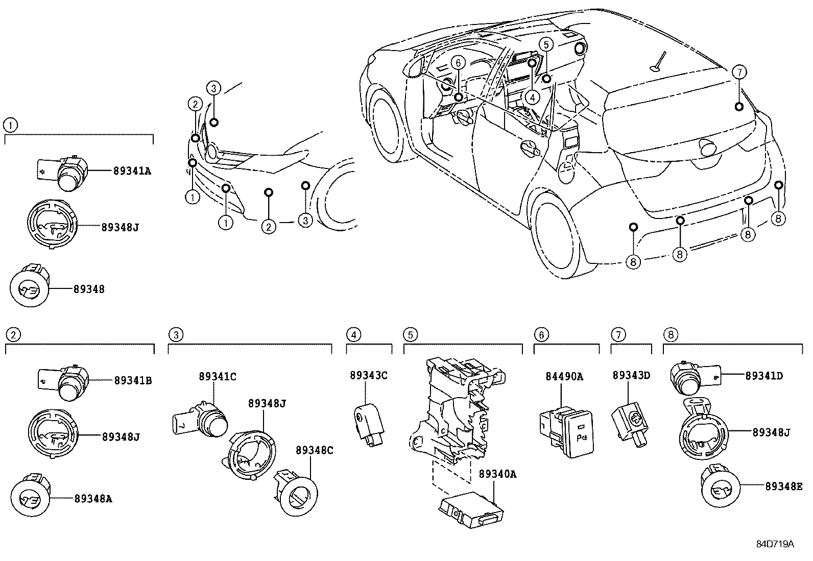 TOYOTA 89341-05010-C0 - Датчик, система помощи при парковке onlydrive.pro