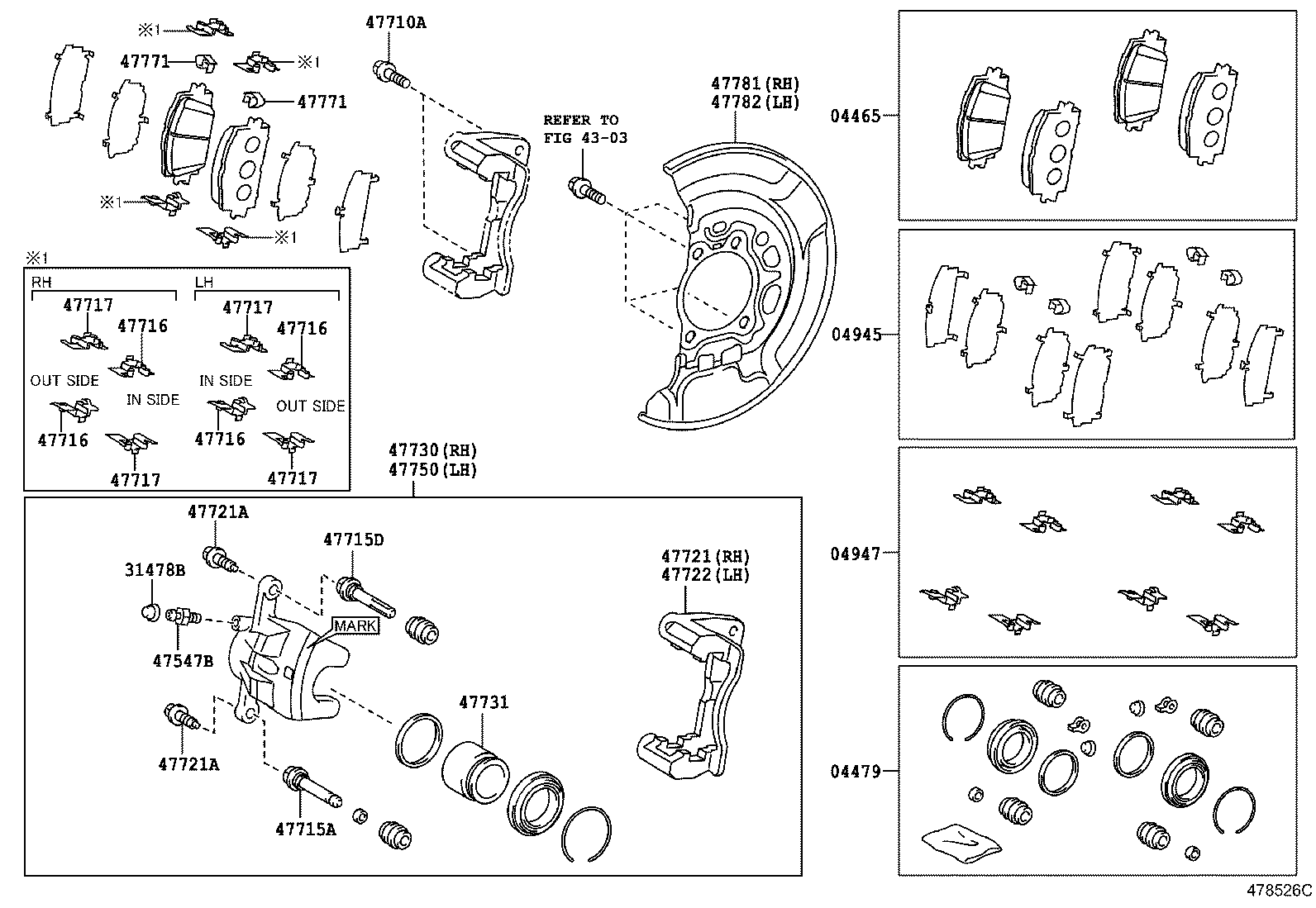 TOYOTA 0446502390 - Brake Pad Set, disc brake onlydrive.pro