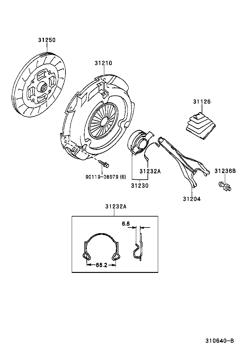 TOYOTA 31250-12360 - Clutch Disc onlydrive.pro