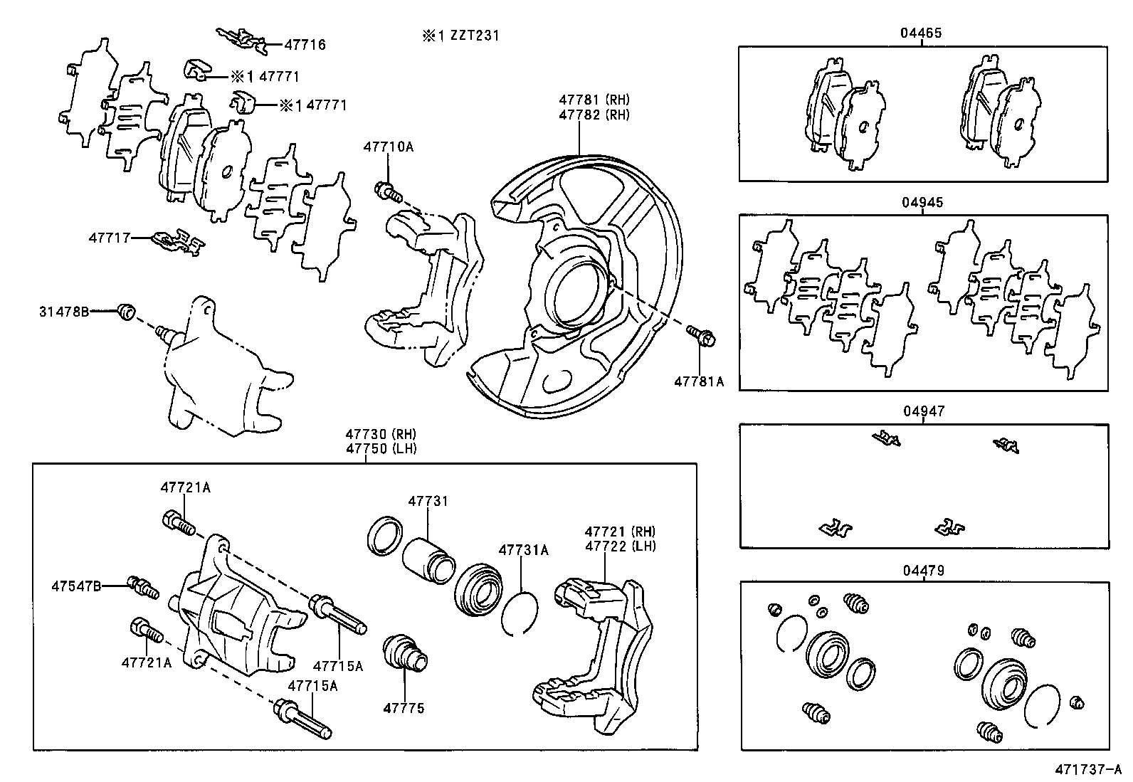 TOYOTA 04479-20330 - Repair Kit, brake caliper onlydrive.pro