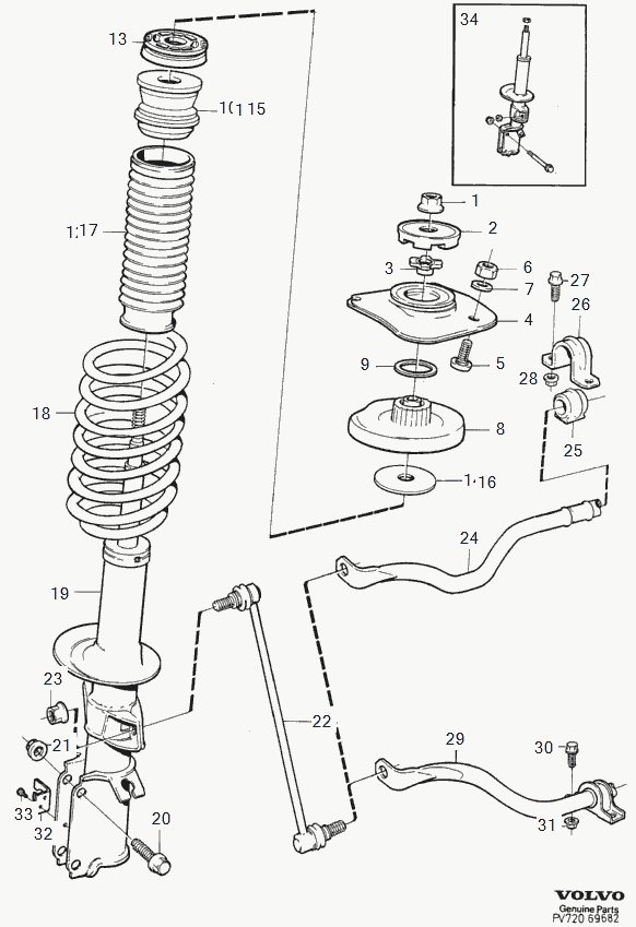 Volvo 9140068 - Tolmukaitse komplekt,Amordid onlydrive.pro