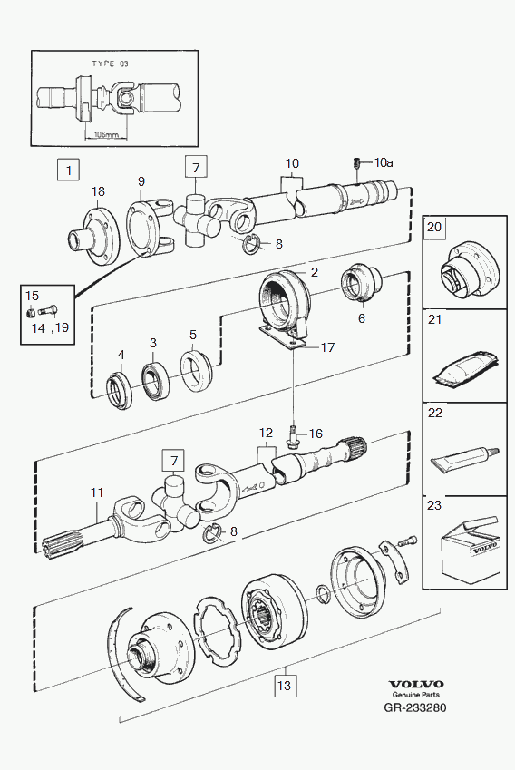 Volvo 1340501 - Propshaft centre bearing support onlydrive.pro