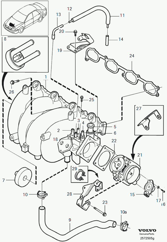 Volvo 9 146 315 - Inlet pipe: 1.00 pcs. onlydrive.pro