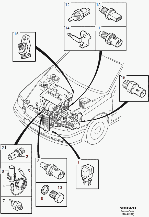 Volvo 9 186 008 - Sensor, coolant temperature onlydrive.pro