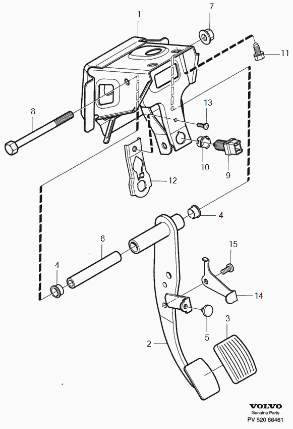 Volvo 30 870 941 - Brake pedal with fittings: 1.00 pcs. onlydrive.pro