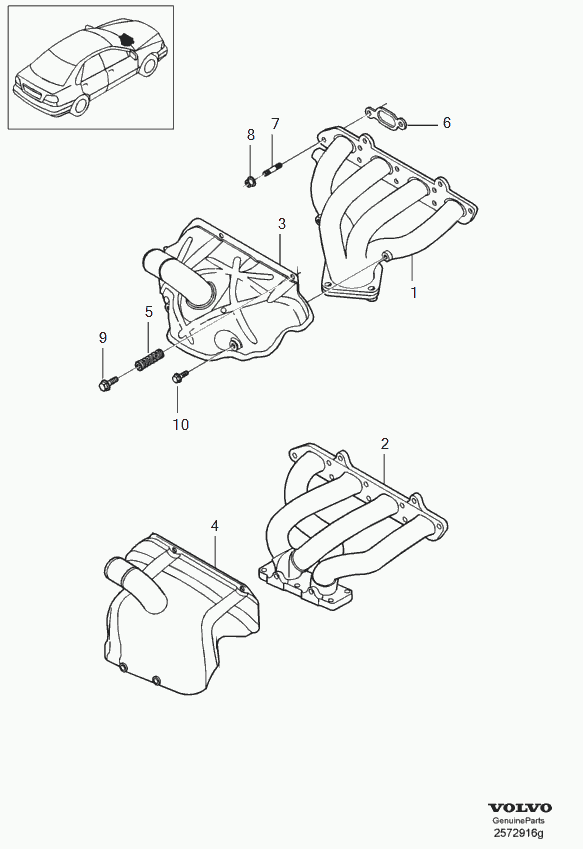 Volvo 272 461 - Tarpiklių rinkinys, išleidimo kolektorius onlydrive.pro