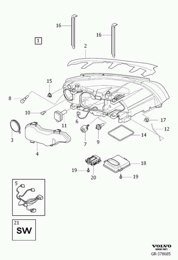 Volvo 30744459 - Headlamps active gas discharge: 1.00 pcs. onlydrive.pro