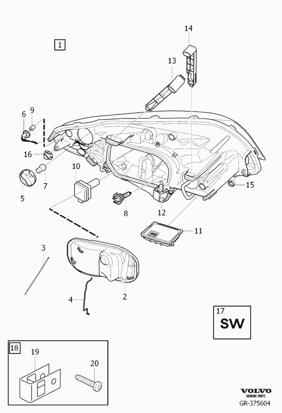 Volvo 30784923 - Headlamps active gas discharge: 1.00 pcs. onlydrive.pro