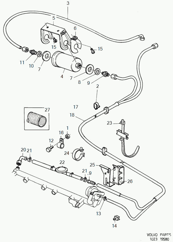 Volvo 1276069 - Fuel lines from tank to engine b18u: 1.00 pcs. onlydrive.pro