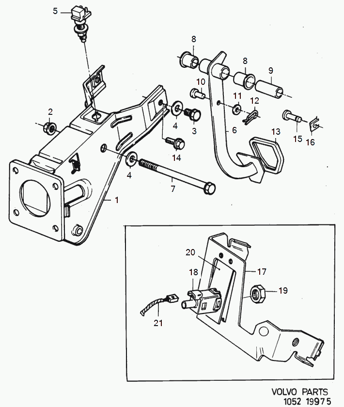 Volvo 3 412 682 - Brake pedal with fittings man.trans exc abs: 1.00 pcs. onlydrive.pro