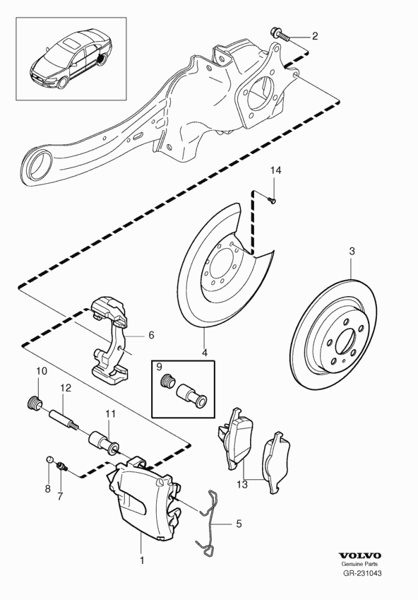 Volvo 31341331 - Rear wheel brake: 1.00 pcs. onlydrive.pro