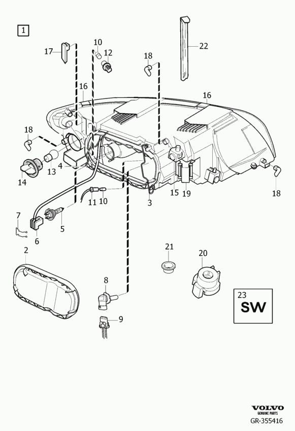 Volvo 989838 - Bulb, cornering light onlydrive.pro