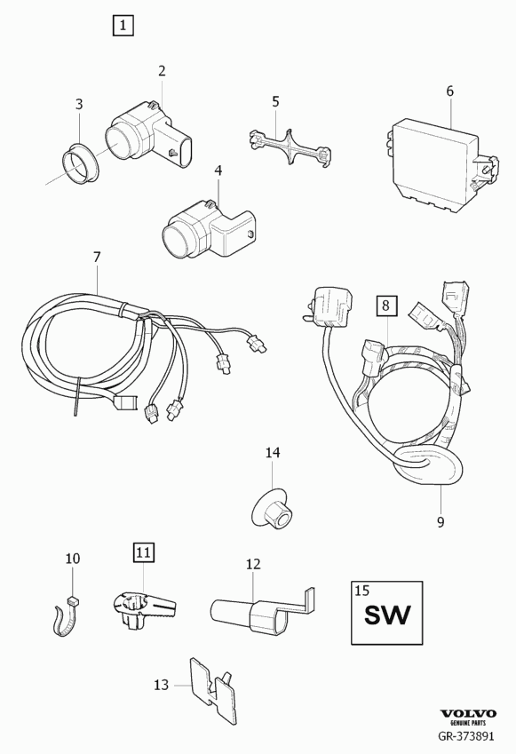 Volvo 30786968 - Sensor, parking assist onlydrive.pro