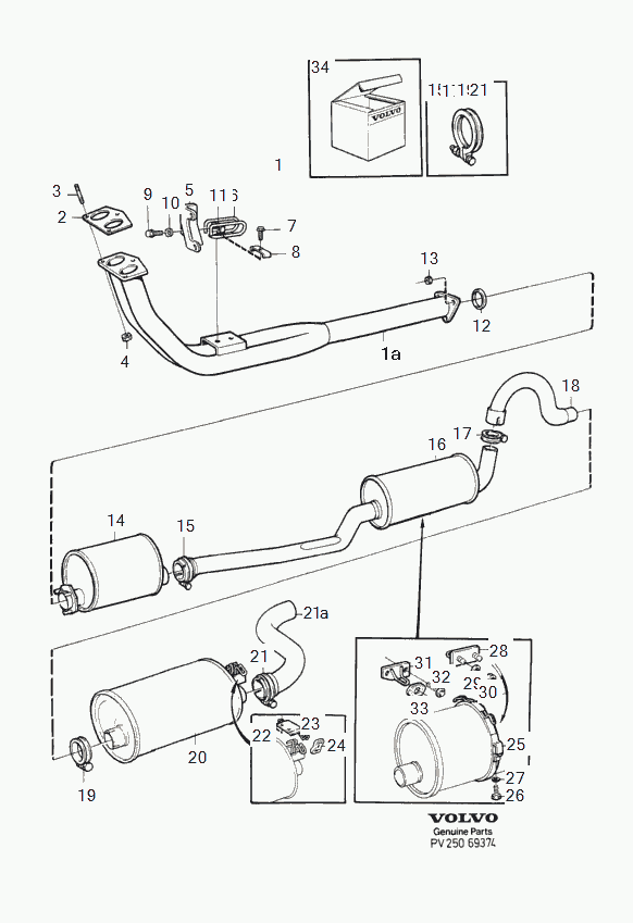 FORD 1329874 - Exhaust system 1986 (dk, (fi), (no), (se): 1.00 pcs. onlydrive.pro