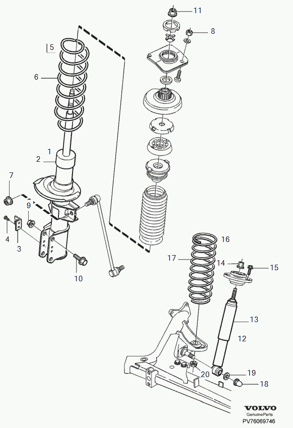 Volvo 987891 - Repair Kit, stabilizer coupling rod onlydrive.pro