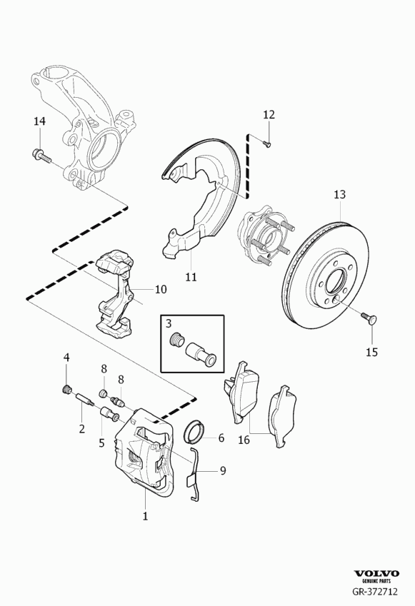 Volvo 30742029 - Piduriklotsi komplekt,ketaspidur onlydrive.pro