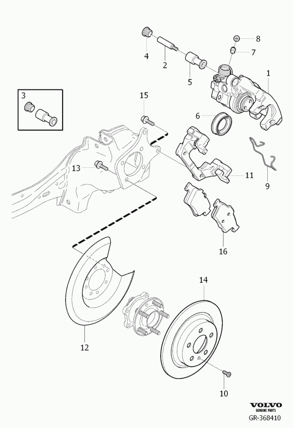 Volvo 31341327 - Rear wheel brake: 1.00 pcs. onlydrive.pro