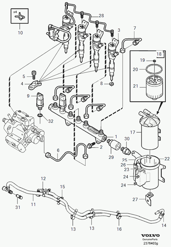 Volvo 30652292 - Топливный фильтр onlydrive.pro