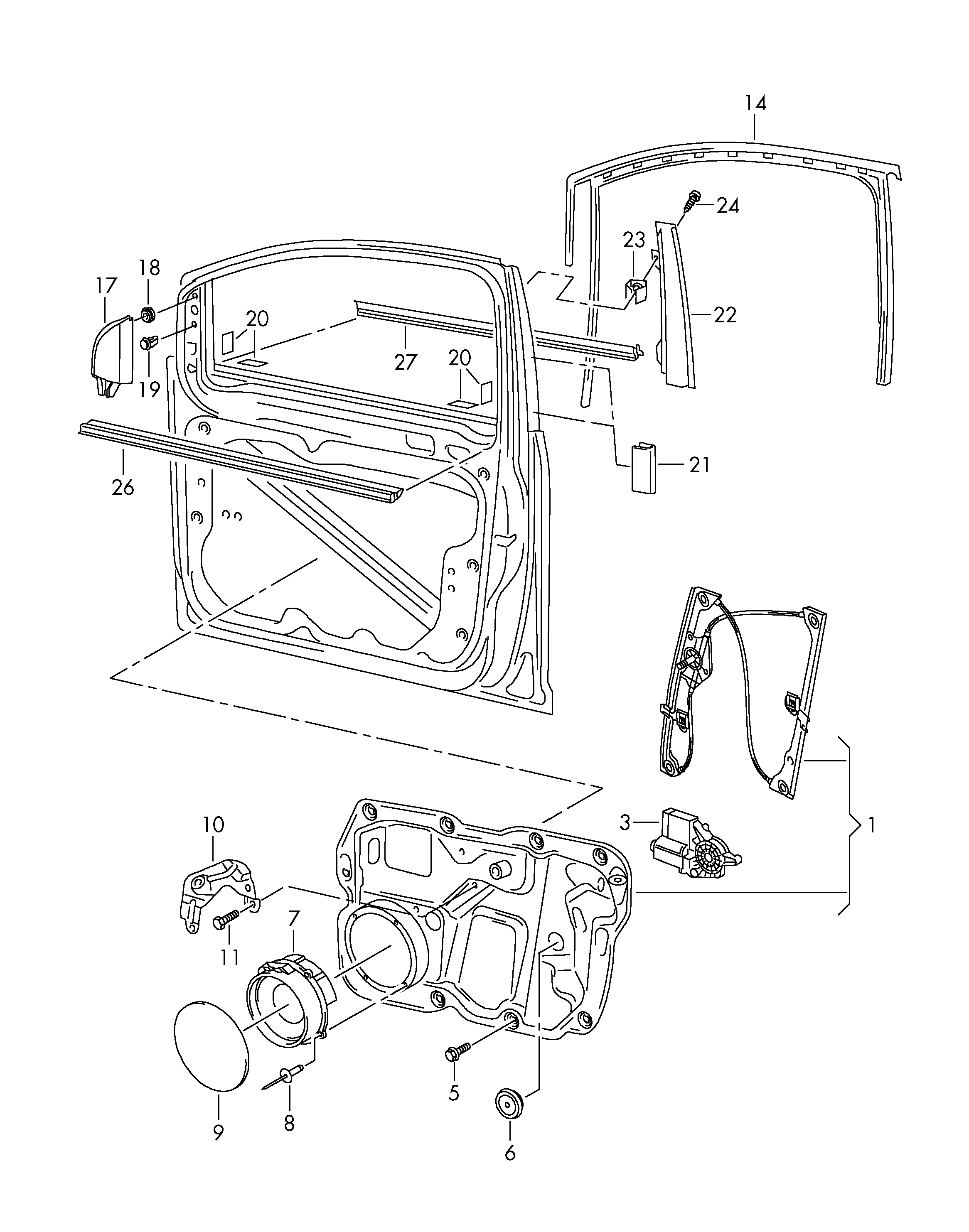 VW 1T1 837 461 B - Стеклоподъемник onlydrive.pro