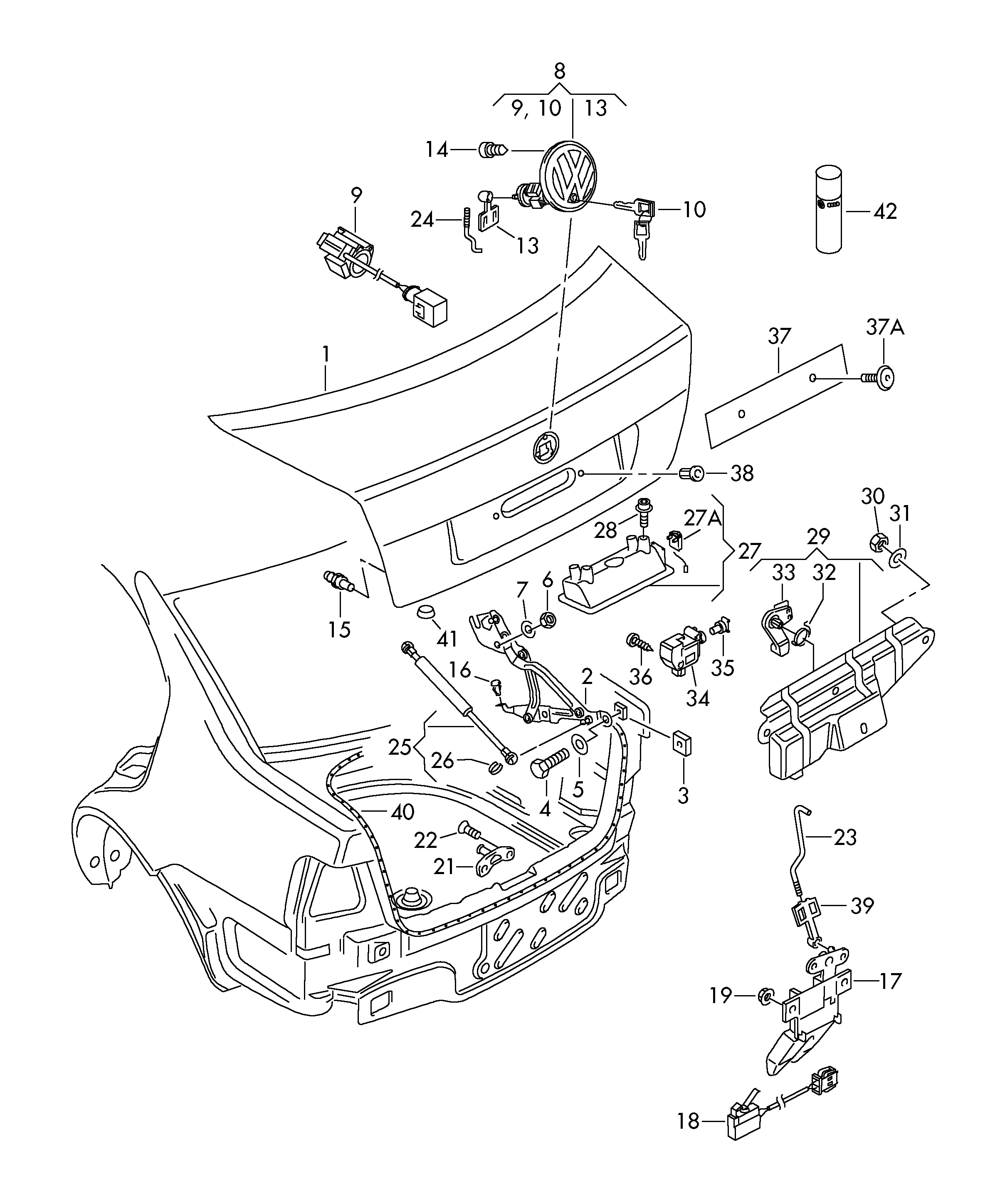 VAG 3B5 827 550G - Gas Spring, boot, cargo area onlydrive.pro